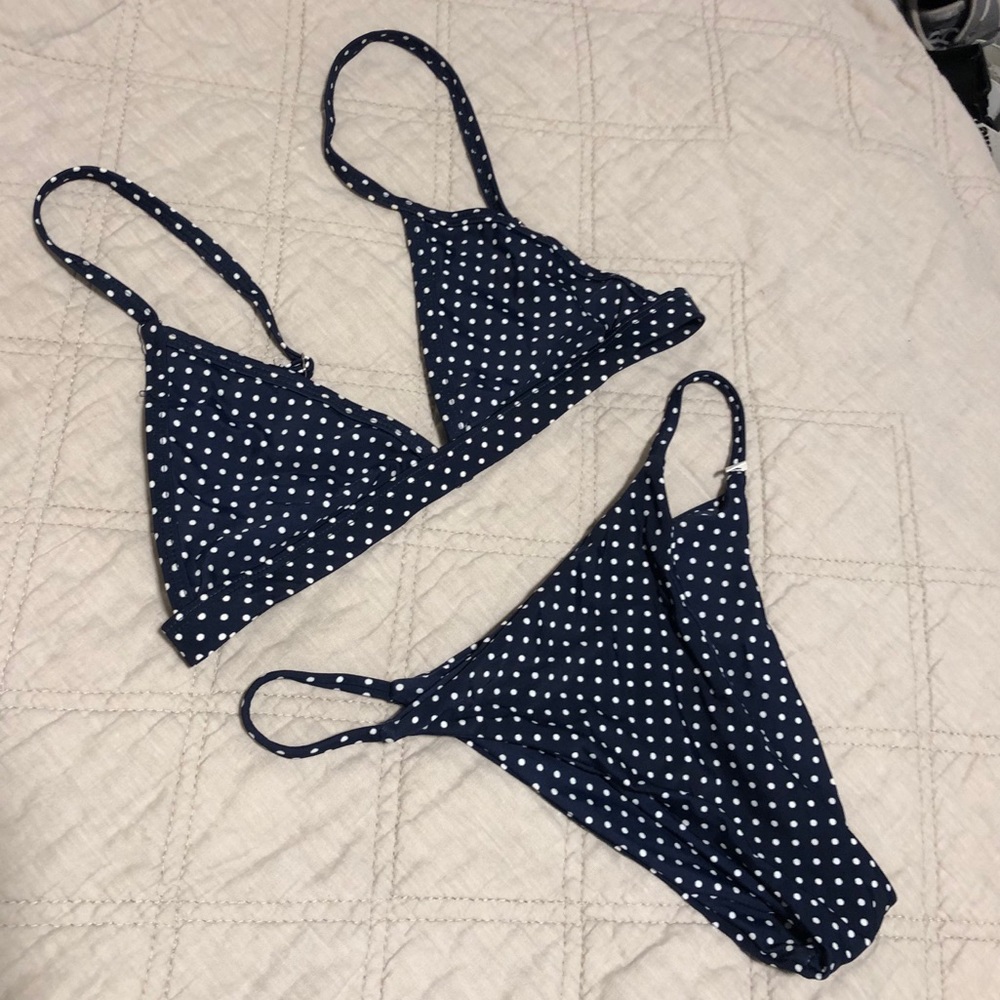 Navy Polka-Dot Swimsuit